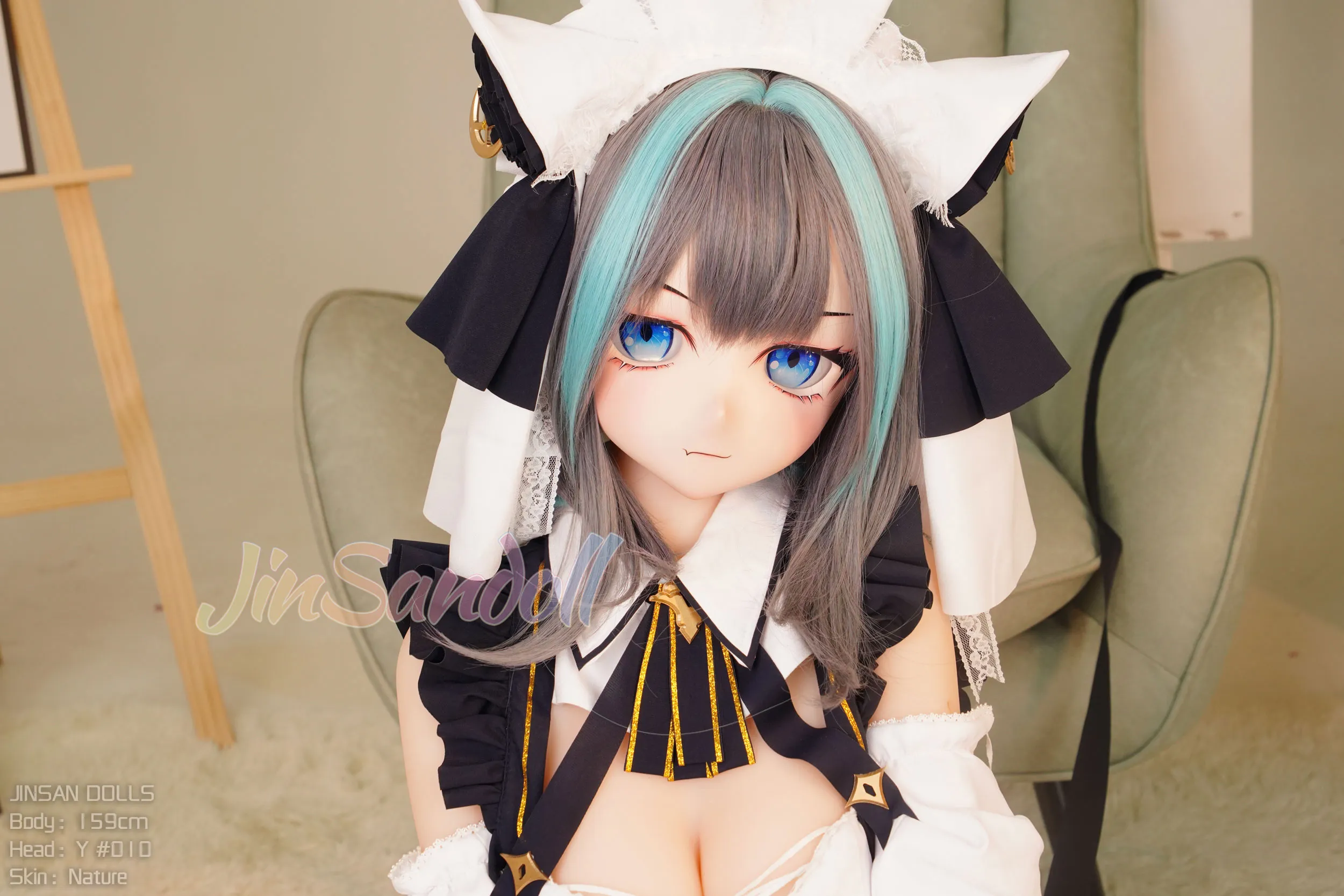 159cm (5ft3) Bonnet H Poupée réaliste style anime PVC et S-TPE Poupée sexuelle Tête #Y010